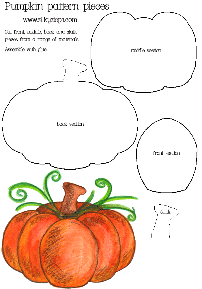 pumpkin role play props - number rhyme pattern pieces