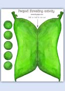 Colour peas and peapod threading activity