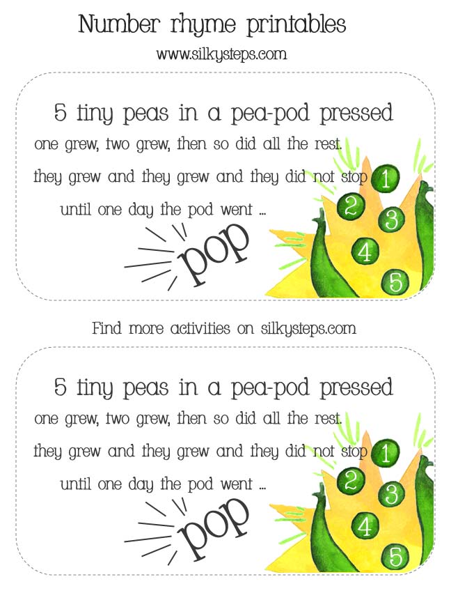 5 peas in a peapod pressed number rhyme printable