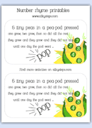 Pea peapod nursery number rhyme
