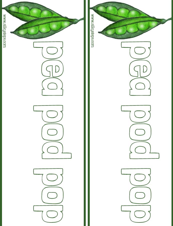 pea pod pop outline preschool letter sheet