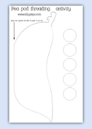 peapod and peas outline template