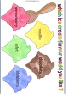 Colour ice cream flavour serving sheet