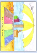 Colour seaside ice cream cart printable