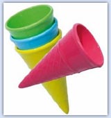 Add icecream cones to your sand and dough activities