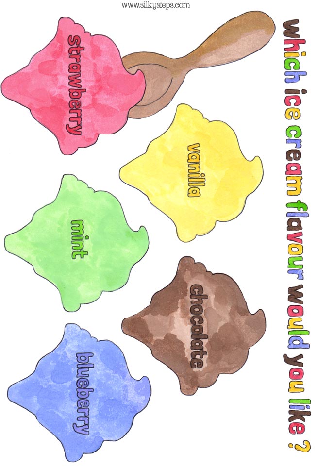 colour whippy ice cream flavour serving activity - preschool seaside number rhyme