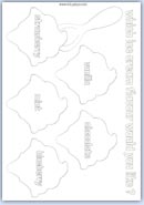 Outline ice cream flavour serving sheet