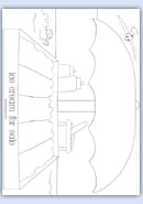 Outline seaside ice cream cart printable
