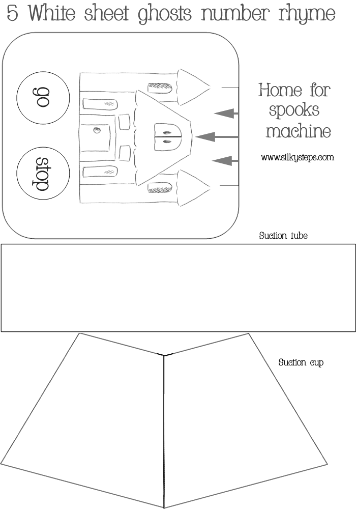Outline template pieces for the home for spooks machine