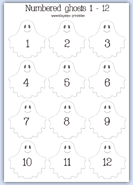 Numbered small white sheet ghosts