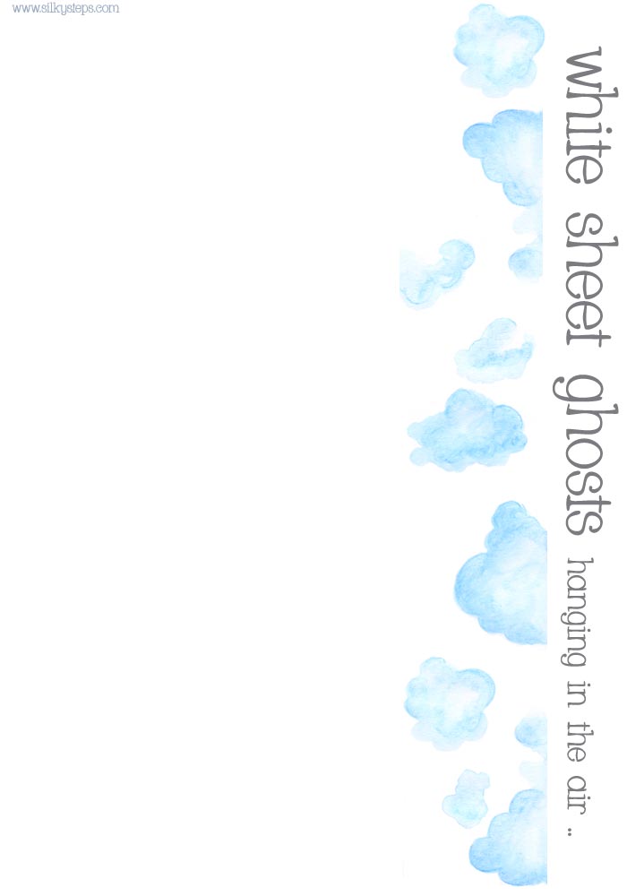 Air and cloud background printable for ghost number rhyme resource