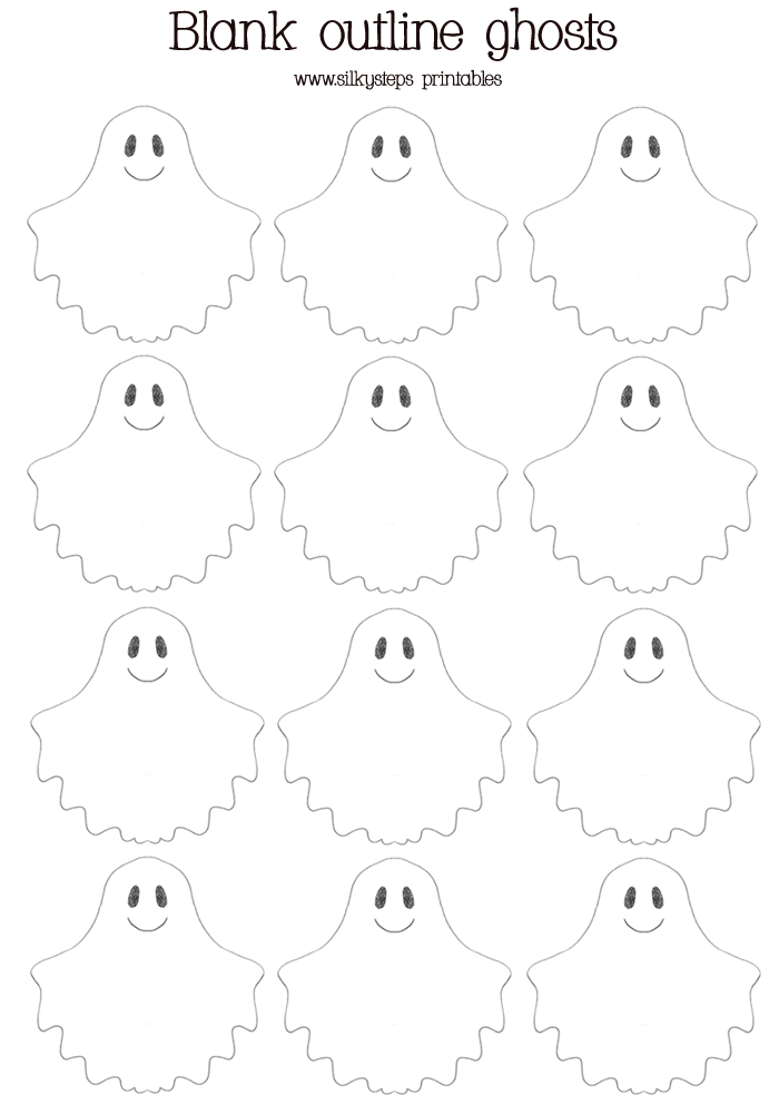 Blank ghost images for preschool number rhyme activities
