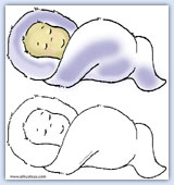 Baby images wrapped for bed