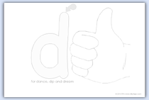 tracing sheet for the letter d