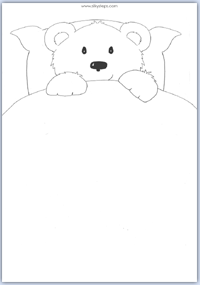 Bear in bed - design his duvet covers