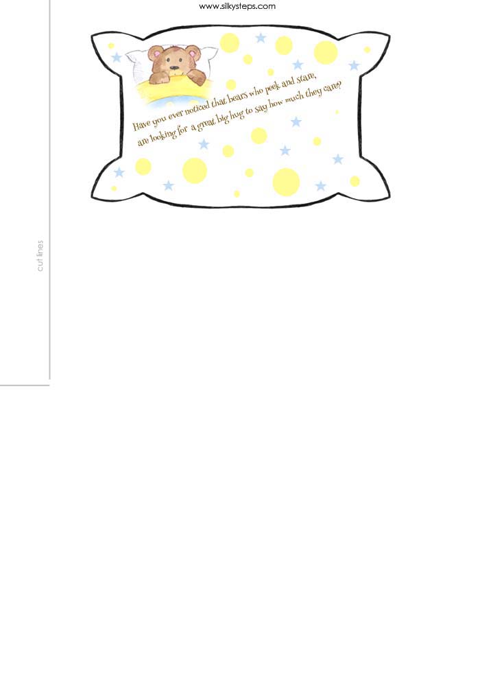 Colour pillow bed sheet picture printable - bear's bedtime nursery rhyme