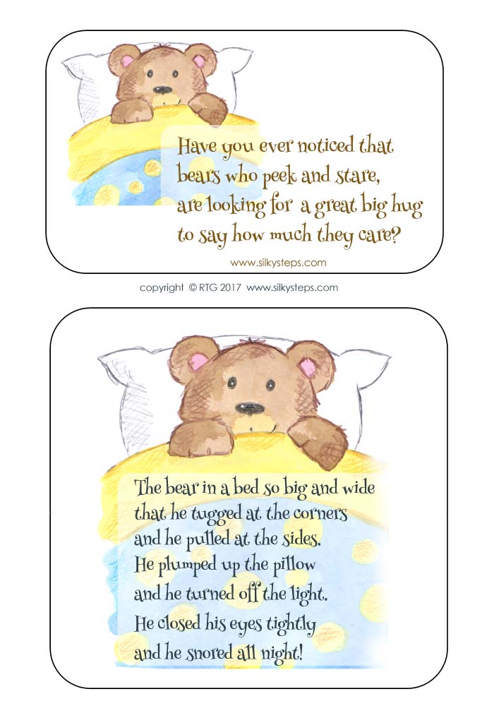 Bear nursery rhyme card printables - preschool play activities