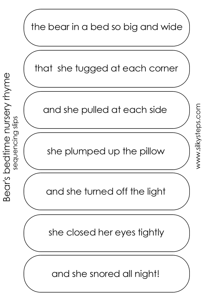 her and she sequencing rhyme slips