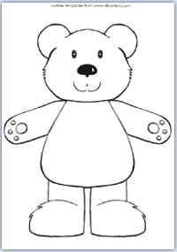 Bear hug outline template for preschool mark making activities