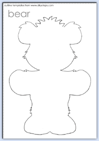 Bear outline template for mark making and collage activities