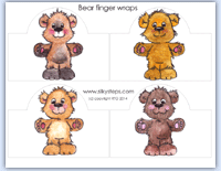 Colour bear finger puppet wraps