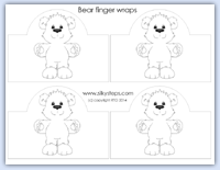 Outline bear finger puppet wraps