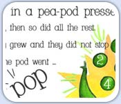 5 Tiny peas in a pea pod pressed