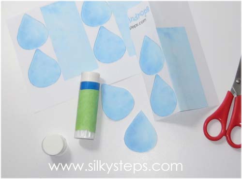 Making raindrops using template printable
