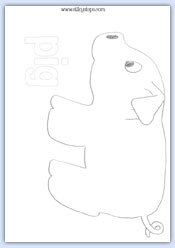 Pig side view outline template