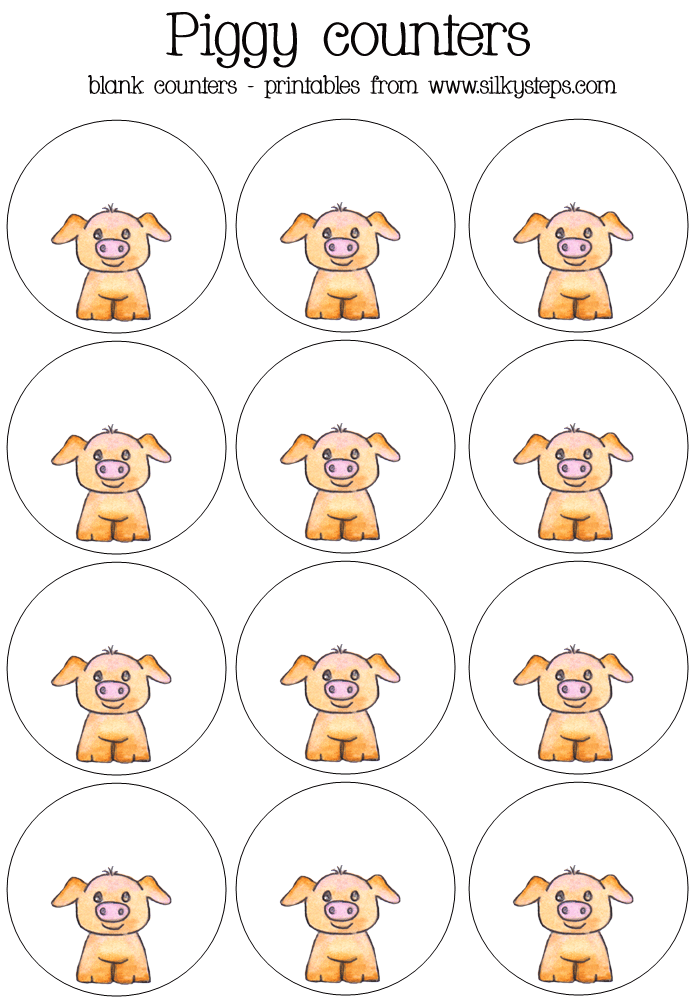 blank pig counter discs - preschool writing mark making activities