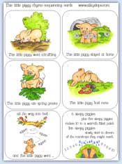 Sequence cards for this little piggy rhyme