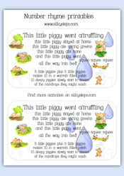 This little piggy toe rhyme cards