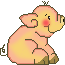 This little piggy sitting
