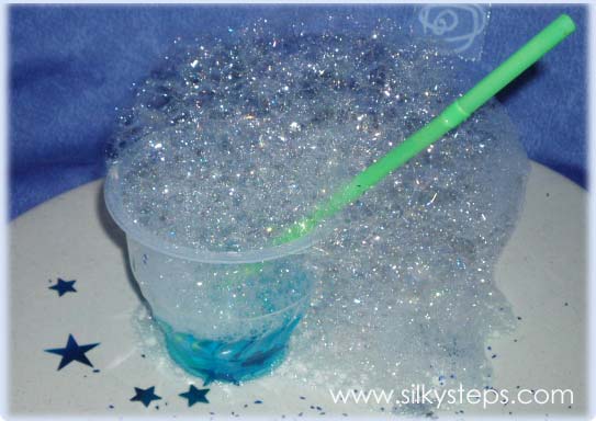 Bubble blowing activity for preschool and nursery children