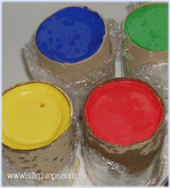 Leave the plaster chalks to set until they're cold to the touch