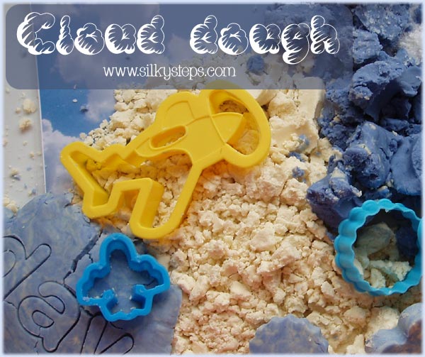 Crumbly cloud dough recipe for preschool nursery children's messy play