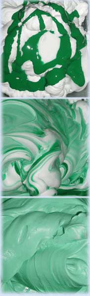 Mixing paint and foam activity