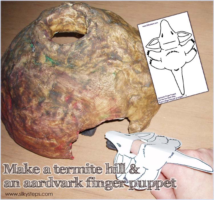 Make a salt dough termite hill and role play with an aardvark finger puppet