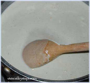 cook the sand dough over heat