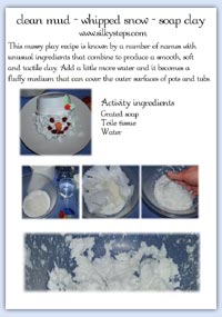 Whipped snow - clean mud messy play recipe guide