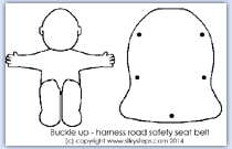Blank child and car seat outlines for threading craft activity