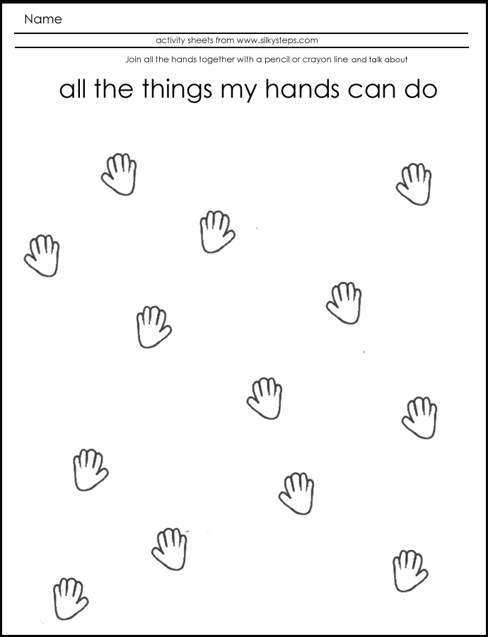 Joining hands to see whose hands children hold