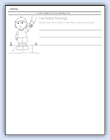 Trace around hands and chat about whose hand is held when crossing roads