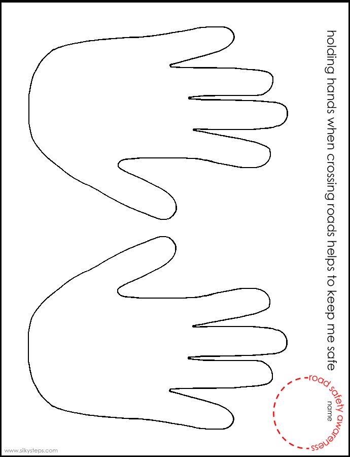 Gloves and mittens - hand holding paint activity for road safety campaigns