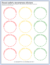 Road safety awareness stickers