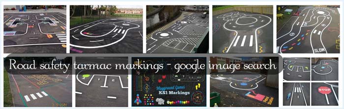 Road saefty playground tarmac surface markings on google image search