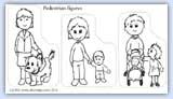 Printable pedestrian role play figures