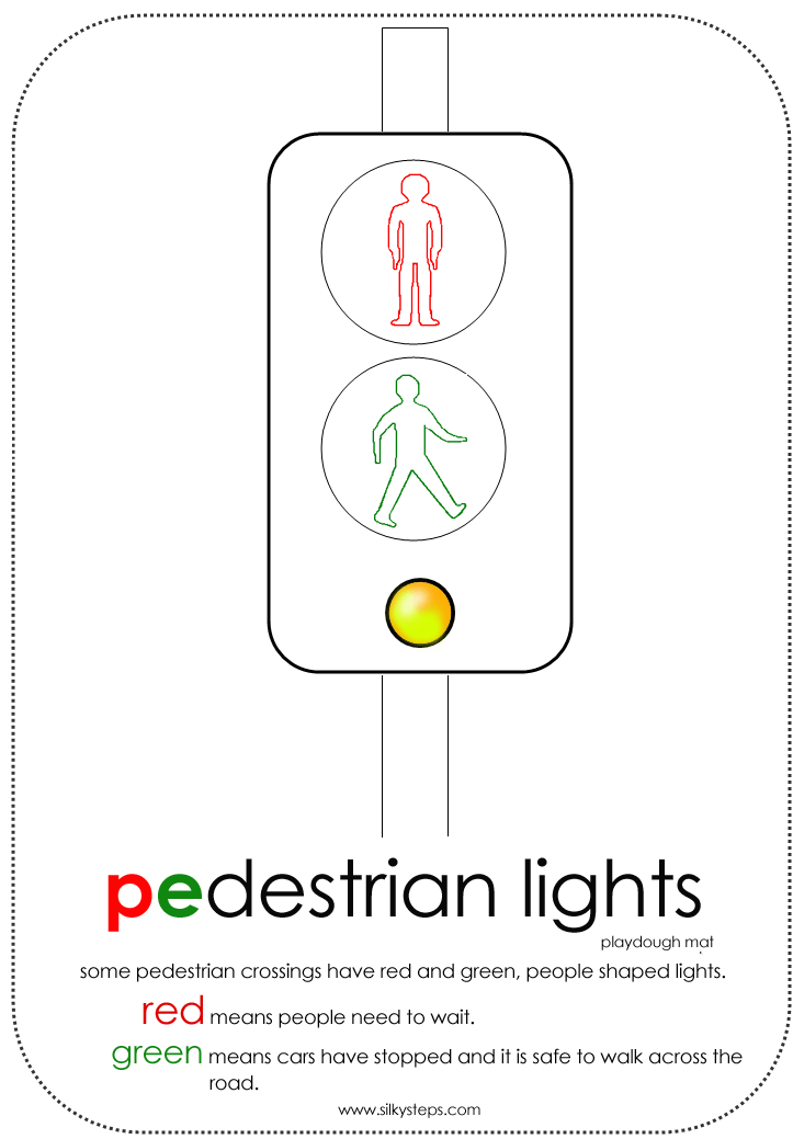 Pedestrian lights playdough mat for road safety activity