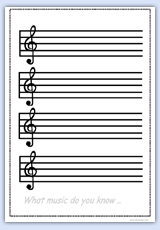 Printable music note score sheet