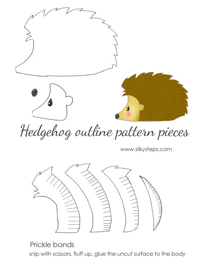 Hedgehog outline pattern templates